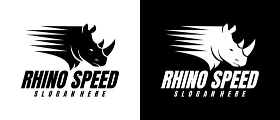 rhino speed logo design vector art © THE LASTMINI
