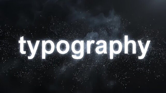 Abstract Digital Typography Animation with Glowing Particles.