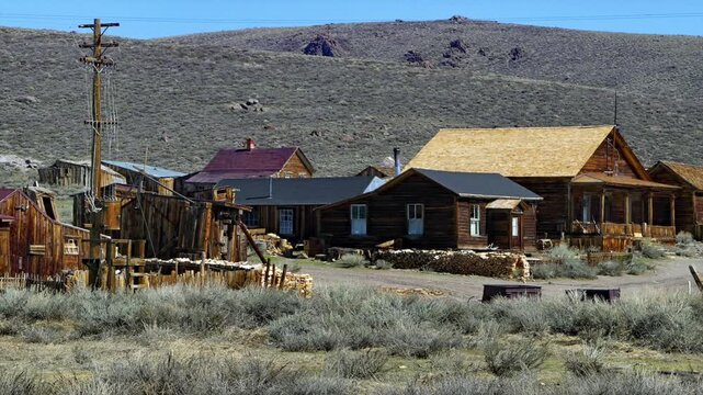 Street in Bodie Ghost Town sate park, California, USA 