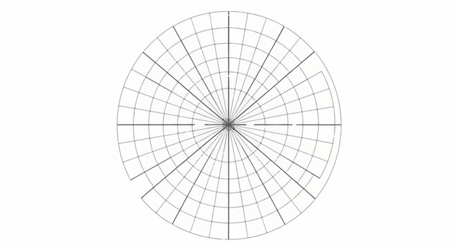 Circular grid with radiating lines, concentric circles, and segmented sections