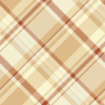 Endless tartan textile seamless, messy pattern background fabric. King texture check vector plaid in light and burly wood colors.