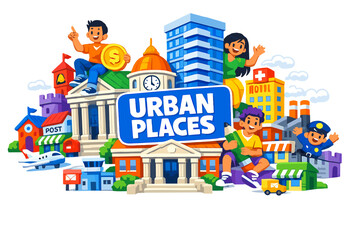 Naklejka premium City Life Illustration