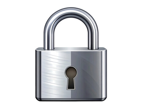 Metal Padlock with Keyhole Closeup on Transparent Background PNG