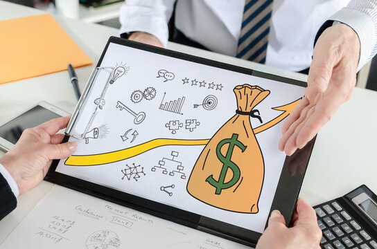 Business success concept on a clipboard