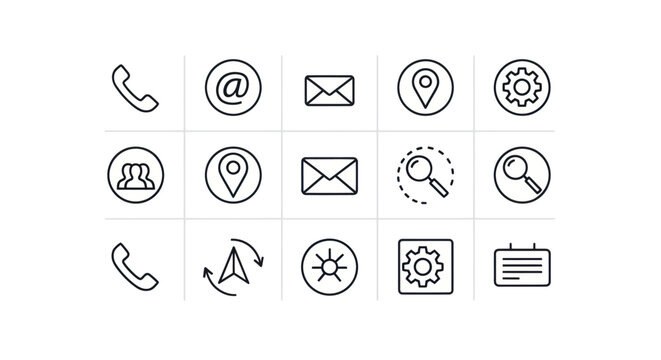 Collection of web and app icons.