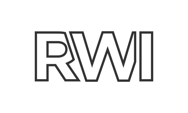 RWI logo design template with strong and modern bold text. Initial based vector logotype featuring simple and minimal typography. Trendy company identity.