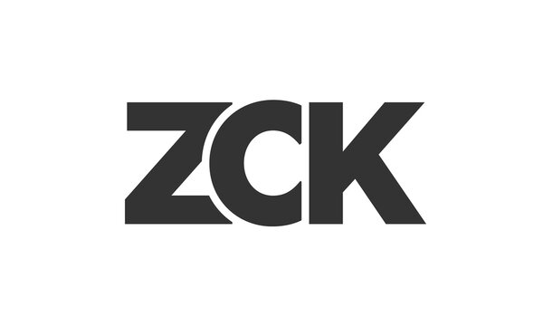 ZCK logo design template with strong and modern bold text. Initial based vector logotype featuring simple and minimal typography. Trendy company identity.