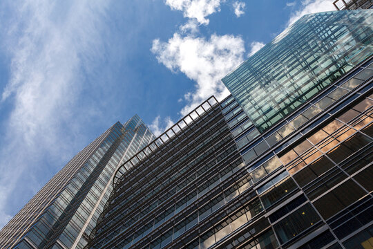 Financial district with modern skyscrapers