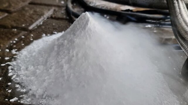 Artificial Dry Ice Snow Formation from Liquid CO2 at Extreme Low Temperature
