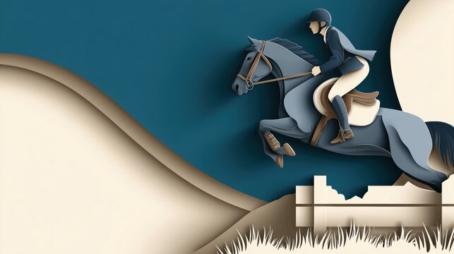 Illustrated horse breaking barrier pieces symbolizes innovative leadership and disruption, clear metaphor of challenging outdated systems and driving transformation