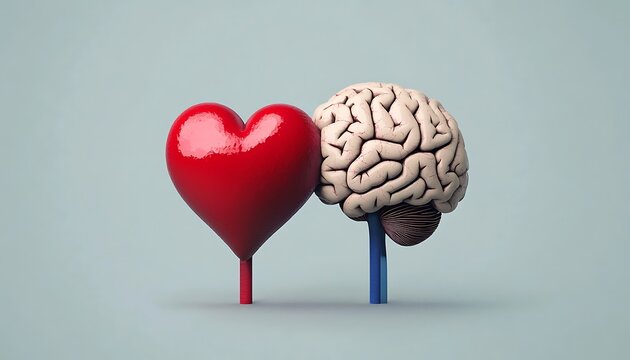 Brain and heart anatomy side by side