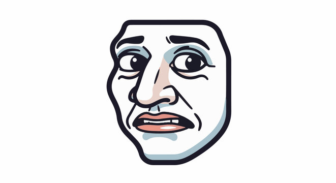 Distorted face with wide eyes and open mouth, conveying surprise or shock