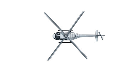 Top view of a modern helicopter isolated on white © Mangnu