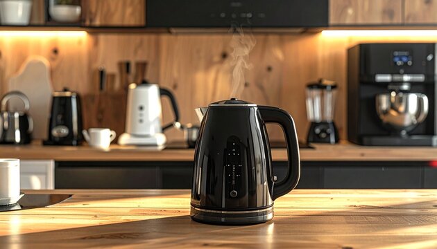 "Contemporary kitchen with appliances"