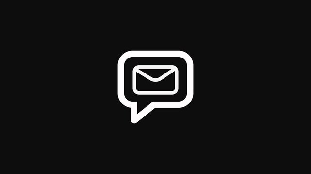 White email in speech bubble on black background for communication and messaging concepts email speech bubble.