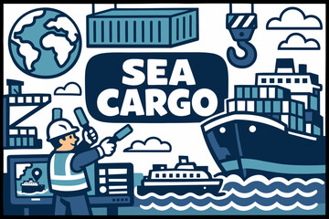 Naklejka premium Global Sea Cargo Logistics