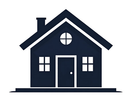 Simple Modern House Icon Design on Transparent Background PNG