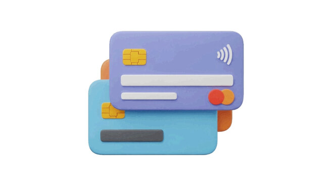 Vector illustration&nbsp;of 3d illustration of two credit cards on a transparent background
