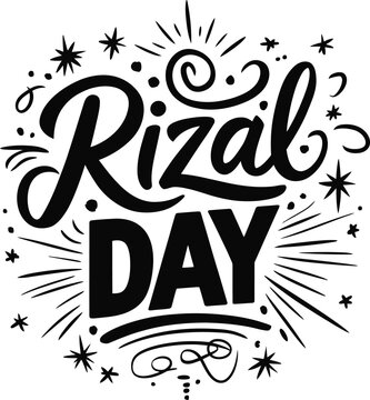Rizal Day hand drawn typography lettering design vector illustration