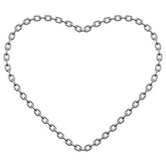 Naklejka premium 3D Chrome Delicate Chain Link Heart Outline Frame