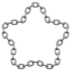 3D Chrome S Shape Curved Chain Wave