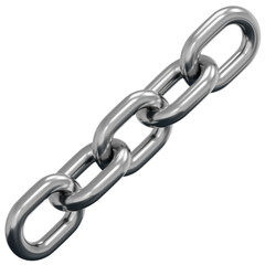 Fototapeta premium 3D Chrome Silver Chain Link Connection