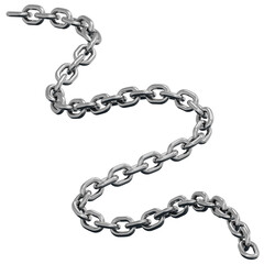 Fototapeta premium 3D Chrome Linear Chain Link Strand Segment Shape