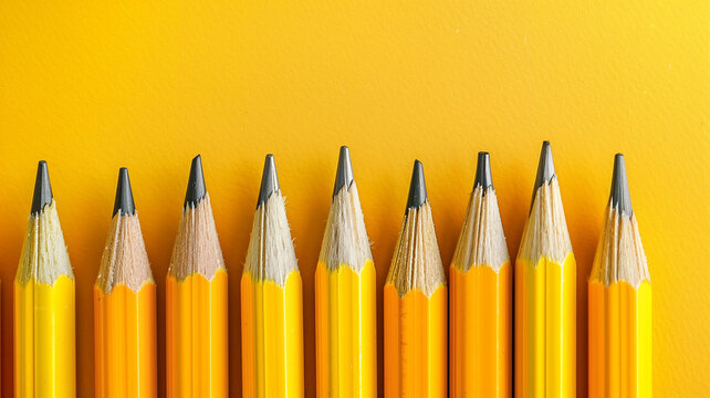 l&aacute;pices amarillos de carb&oacute;n negro