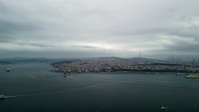 Bosphorus Strait and the Asian part of Istanbul in the background