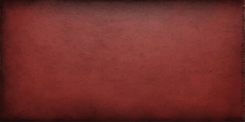 Fototapeta premium A dark aged vintage red grunge background with a dirty textured paper pattern and a rough old wall surface design featuring a blank canvas fabric material frame