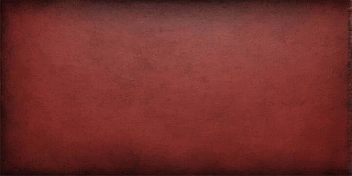 A dark aged vintage red grunge background with a dirty textured paper pattern and a rough old wall surface design featuring a blank canvas fabric material frame