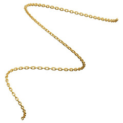 Naklejka premium 3D Gold Chain Link Smooth Zigzag Perspective Wave Line Object