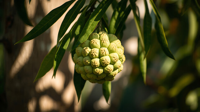 This fruit is a Custard Apple, also commonly known as a Sugar Apple or sweetsop