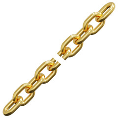 Fototapeta premium 3D Gold Chain Link Intricate Decorative Key Head Symbol Shape