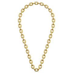 3D Gold Deep U Shape Necklace Chain Link Border Frame © Flowicon
