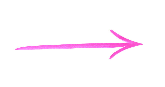 Pink arrow isolated on white background