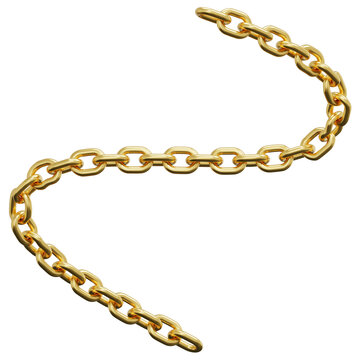 3D Gold Round Chain Link Bracelet Jewelry Shape