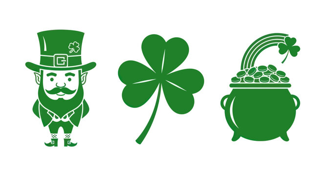 St Patricks Day Irish Leprechaun Symbols.