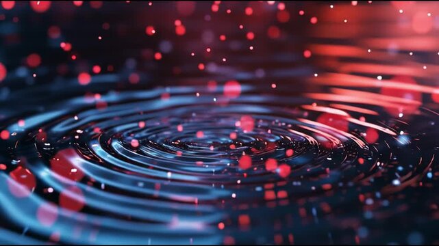 Ripples in colored water create a dance of light and shadow in a close-up shot