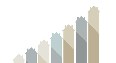 Fototapeta premium Rising Real Estate Market Growth Chart with House Icon Bars Representing Increasing Property Values and Housing Investment Trends