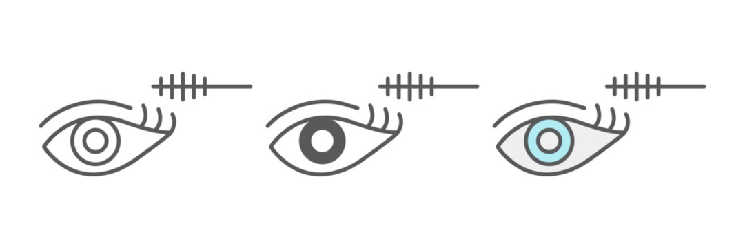Eye makeup line icon, beauty and makeup, mascara brush sign, vector graphics, a linear pattern on a white background.