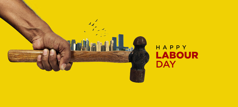 Happy Labours Day or international workers day concept background. labor day and may day celebration design.	
