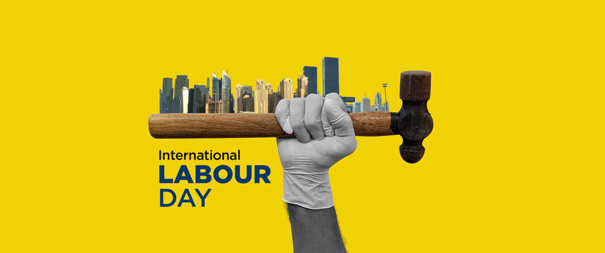 Happy Labours Day or international workers day concept background. labor day and may day celebration design.	