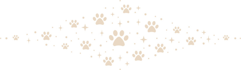 Cute paw vector banner, isolated clip art decorative border design, divider illustration flat © Kati Moth