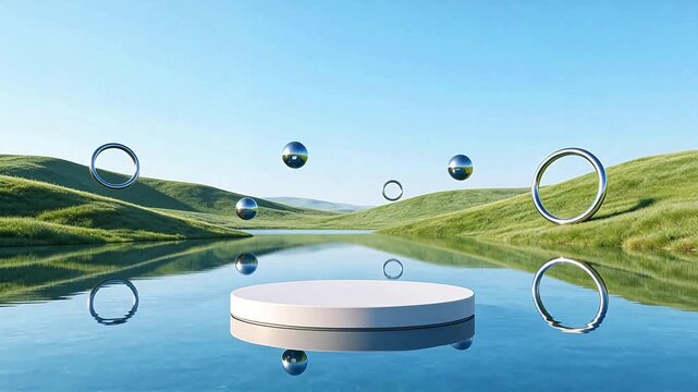 Floating metallic objects over water