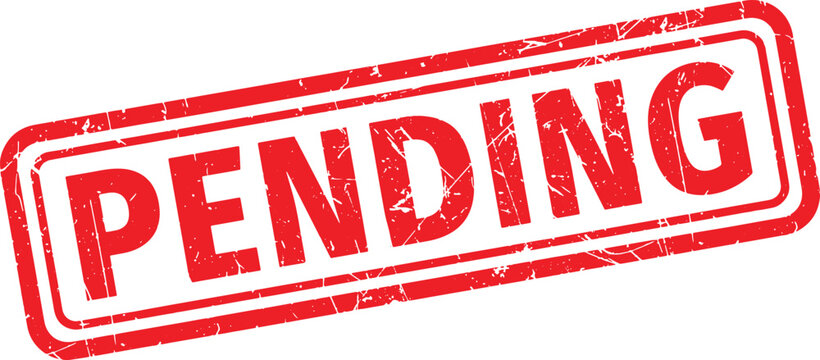 PENDING red rubber stamp text