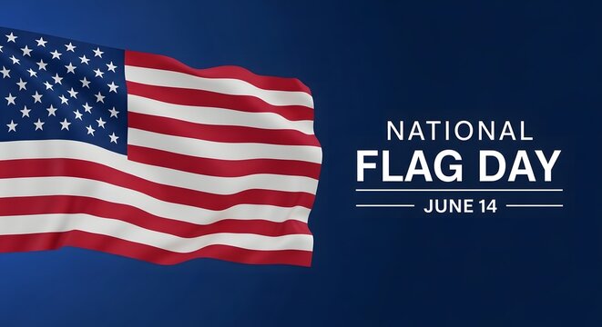 National flag day celebration honoring the stars and stripes on june 14th