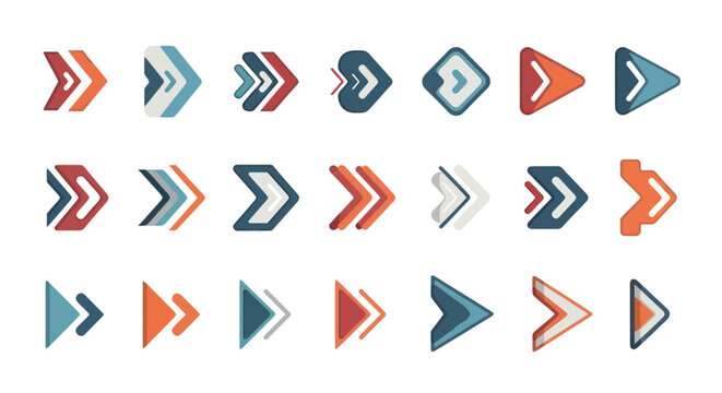Collection of modern arrow icons in various styles.