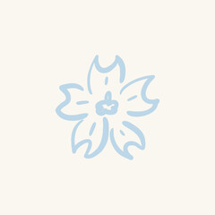 Fototapeta premium Hand-drawn plant, flower. Flat, childish design, cartoon style, vector abstract illustration.