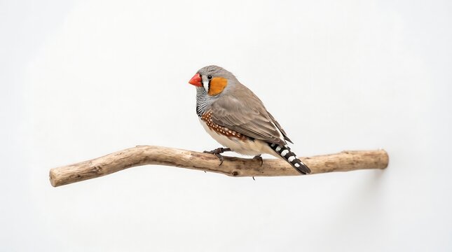 Zebra Finch Perched on a Branch